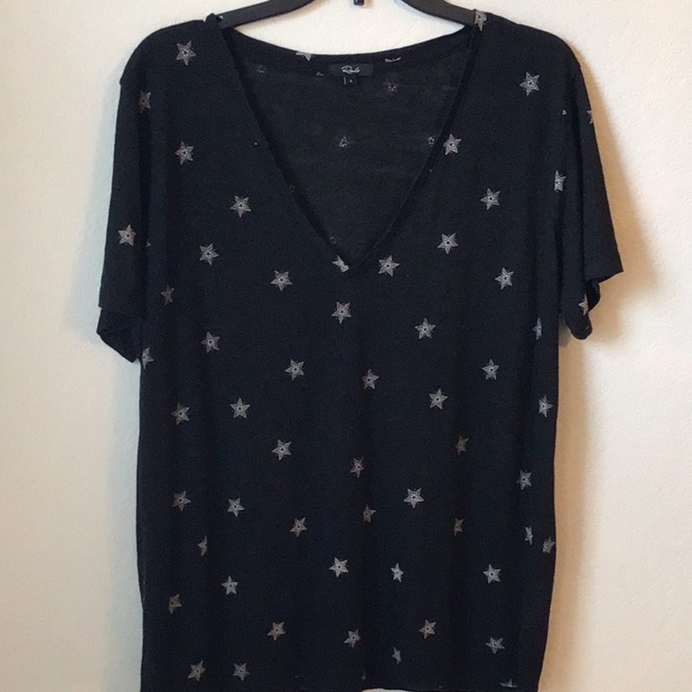 Rails Cara Black Rivet Star Short Sleeve Top